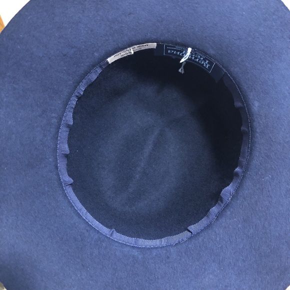 Vtg Bermona Trend London Hat Navy Blue Wool Felt Fedora Women's Fashion Hat OS - Picture 6 of 7
